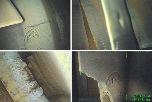 工業內窺鏡檢測發現的缺陷示意圖 工業內窺鏡檢測發現的缺陷示意圖